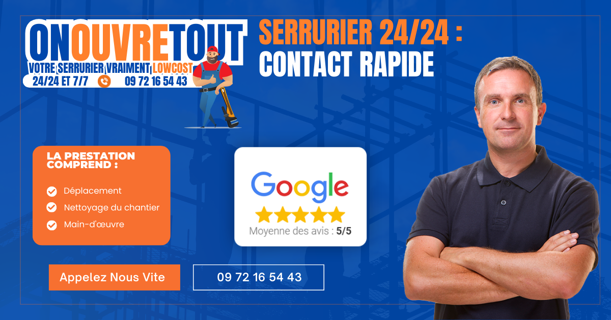 contact Serrurier Paris (75) – Dépannage & Installation 7j/7
