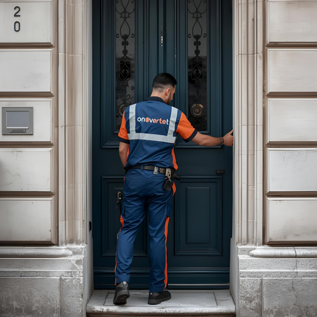 Schéma explicatif du mécanisme de verrouillage à 3 points et de son action sur la porte